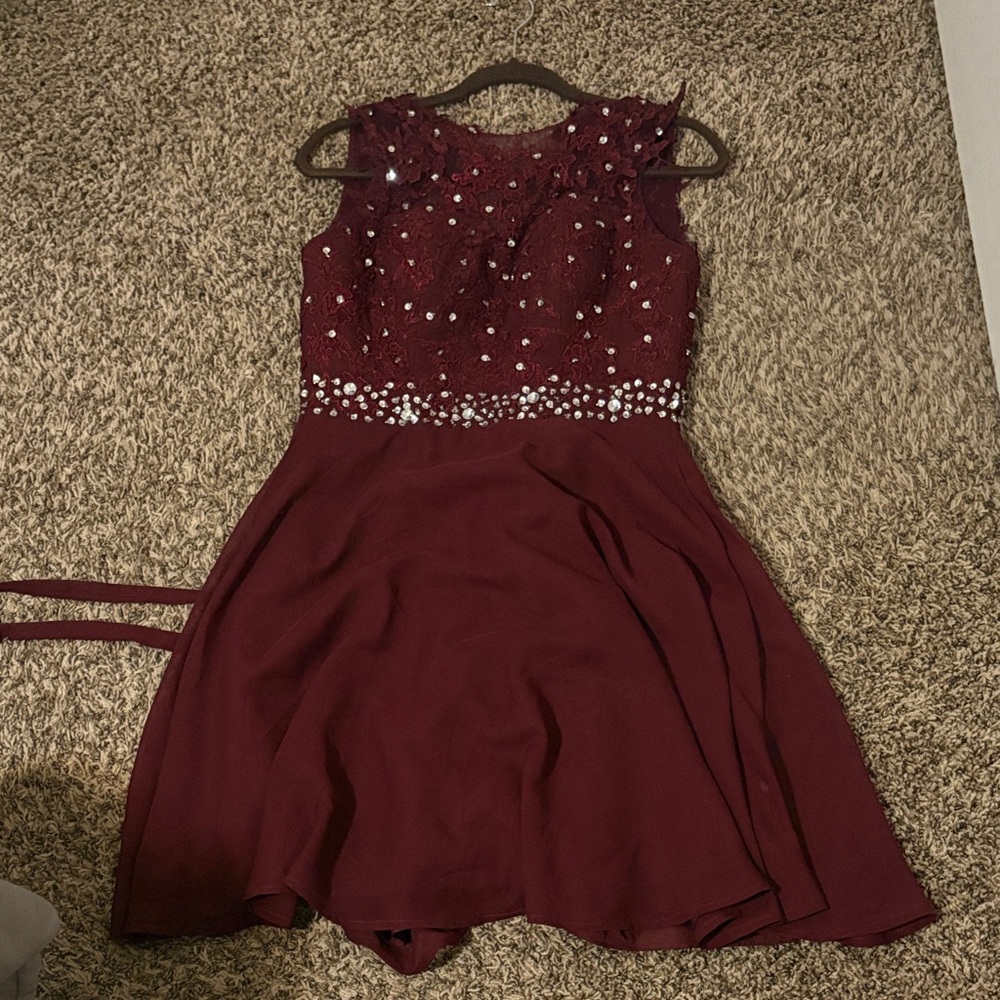 Red corset dress